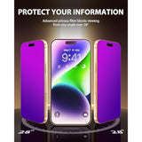 2 Pack Privacy Screen Protector For Iphone 17 Pro Max 6.9 Inch+ 2 Pack Camera Lens Protector, Purple Gradient Anti Spy Tempered Glass, Auto Alignment Kit