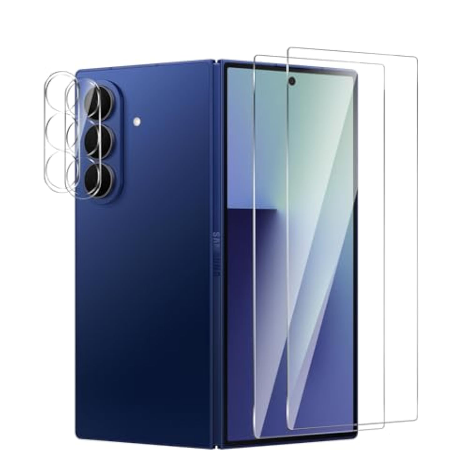 2 Pack For Samsung Galaxy Z Fold 7 Screen Protector+ 2 Pack Camera Lens Protector, 9H Hardness Tempered Glass Film ?Scratch-Resistant?Anti-Fingerprint?Samsung Galaxy Z Fold 7?