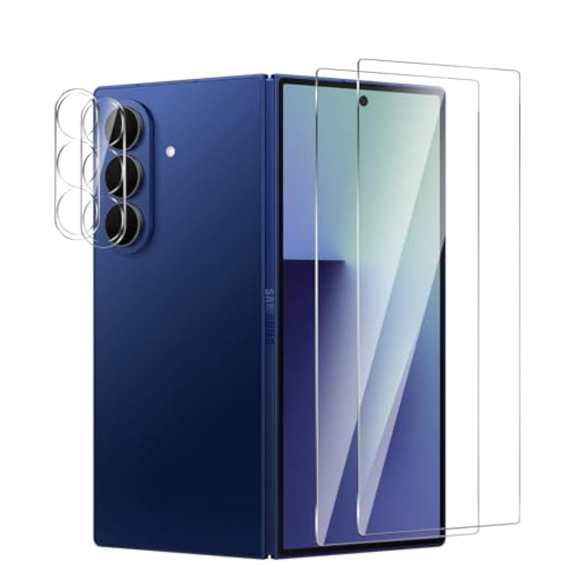 2 Pack For Samsung Galaxy Z Fold 7 Screen Protector+ 2 Pack Camera Lens Protector, 9H Hardness Tempered Glass Film ?Scratch-Resistant?Anti-Fingerprint?Samsung Galaxy Z Fold 7?