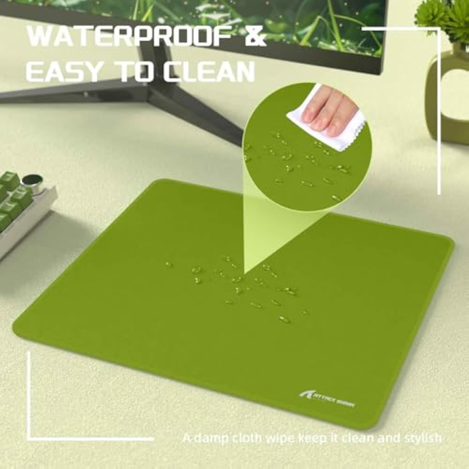 Attack Shark Cm02 Gaming Mouse Pad With High-Density Fiber Surface,5S Coating Technology,4Mm Thick Cushioning,Precision Edging,Anti-Slip Rubber Bottom For Enhanced Stability And Precision-Green