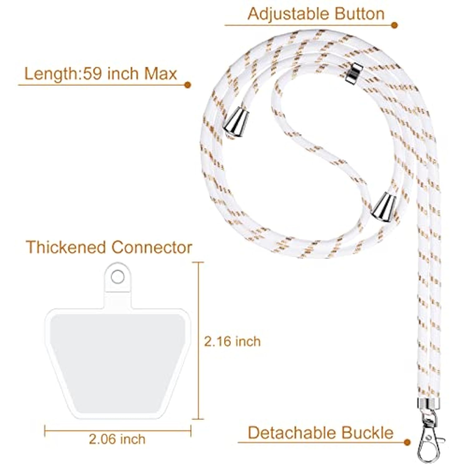 4-Pc Universal Phone Lanyard Strap Crossbody for Most Phones Bright Colors