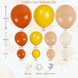 Boho Balloon Arch Kit: Orange, Yellow, White - 136 Piece Garland