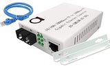 Single Mode Gigabit Fiber Media Converter - Built-In Fiber Module 20 Km (12.42 Miles) Sc To Utp Cat5E Cat6 10/100/1000 Rj-45 Auto Sensing Gigabit Or Fast Ethernet Speed - Jumbo Frame - Llf Support
