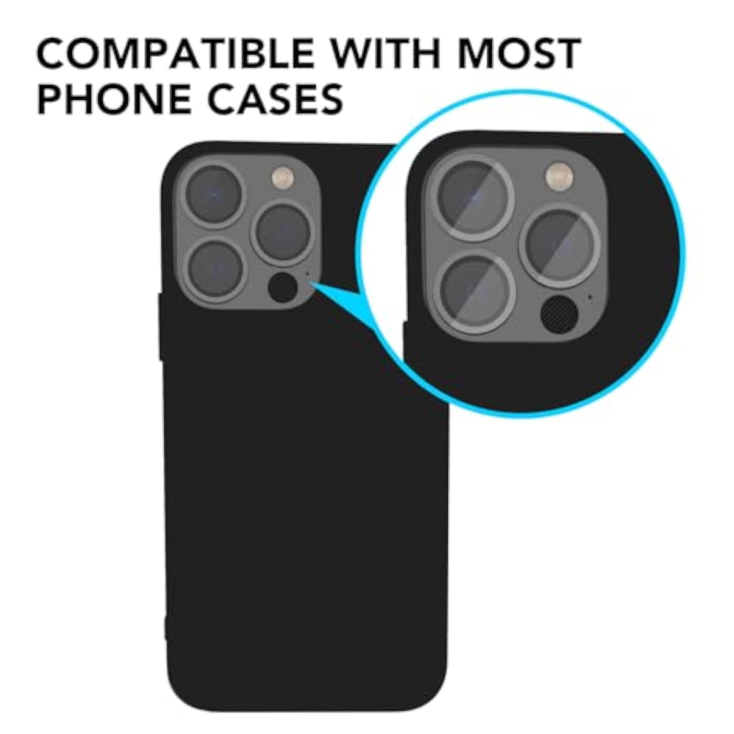 [Black][2 Pack] Camera Lens Protector For Iphone 15 Pro/15 Pro Max,Ultra Hd 9H Tempered Glass Camera Cover Screen Metal Ring Case Friendly Scratch Resistant Easy To Install