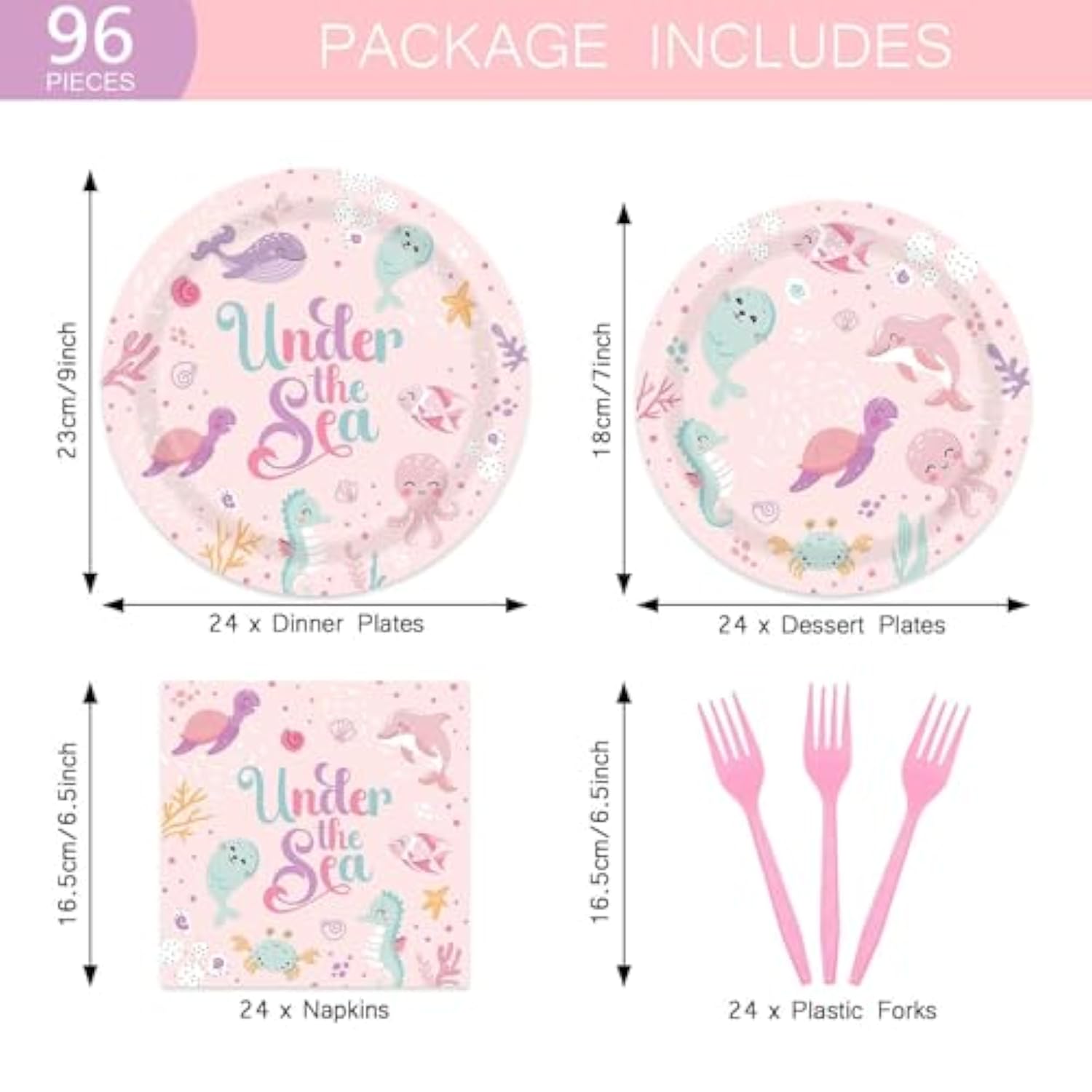 Under The Sea Birthday Party Tableware Kits Underwater Sea Life Party Decorations For Birthday Party Ocean Happy Birthday Party Decorations For 24 Guests