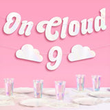 On Cloud Nine Banner - White, 5 Ft. | Bachelorette Party Decorations, Bride To Be Party Supplies, Cute Baby Shower Decor, Bridal Shower, Engagement Photobooth Backdrop