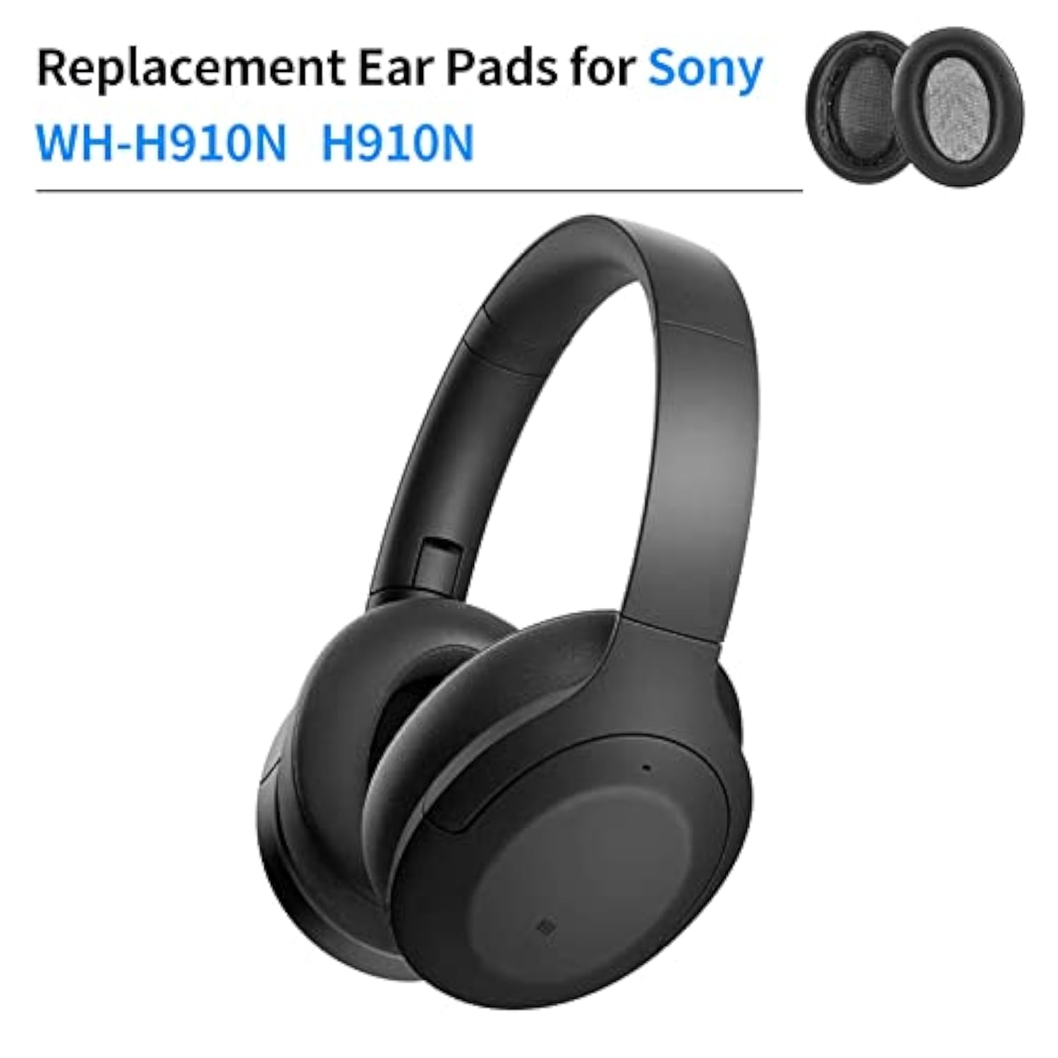 Replacement Earpads Ear Cushions For Sony Wh-910N Wh 910 N Wireless Headphone (Black)