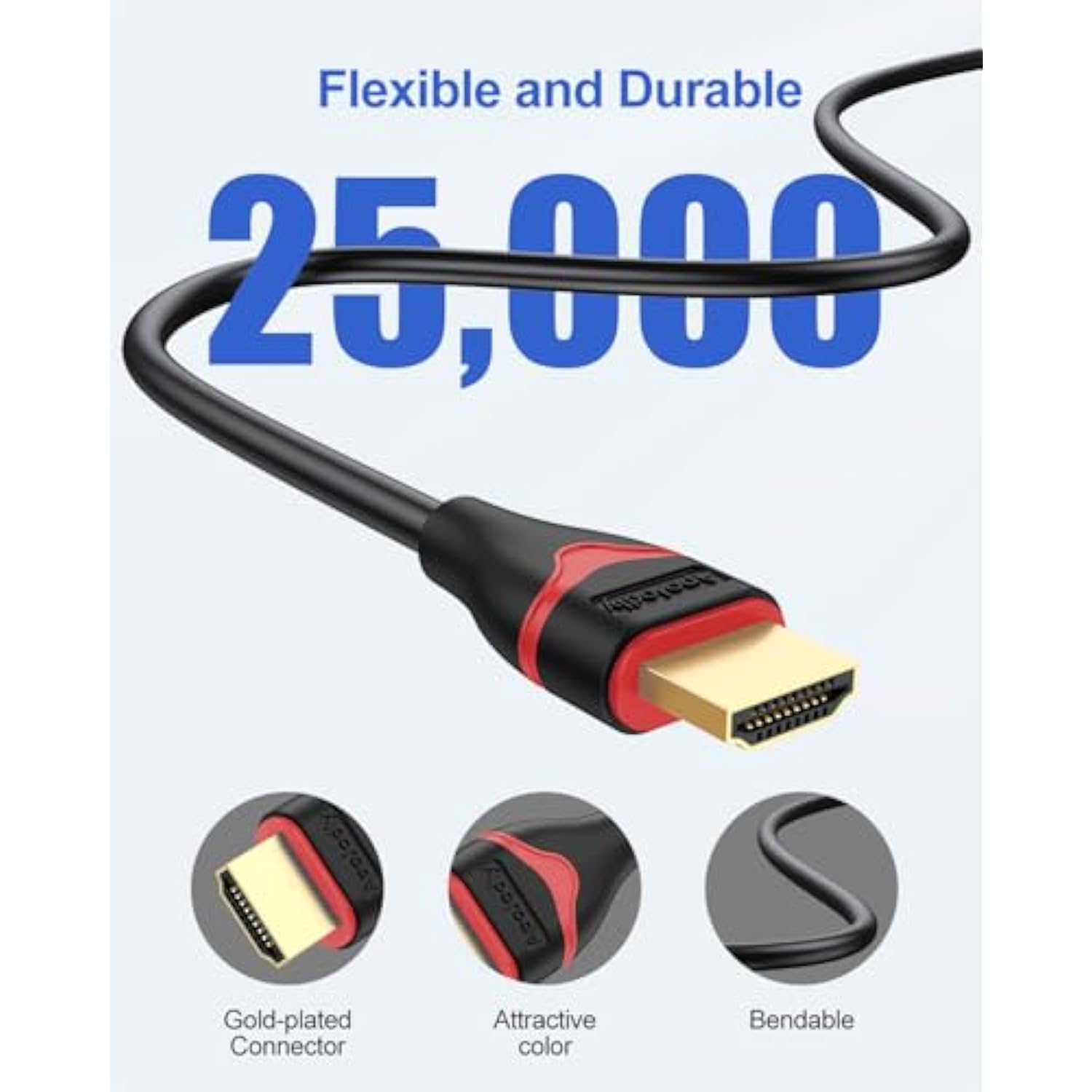 8K Hdmi 2.1 Cable 6Ft, Hdmi To Hdmi Cable 48Gbps Ultra High Speed Hdmi Cord 8K