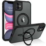 For Iphone 11 Phone Case, Iphone 11 Magnetic Case [Compatible With Magsafe] Rotatable Ring Holder Kickstand Design Shockproof Women Men Girl Boy Protective Cover For Iphone 11 6.1 2019, Black