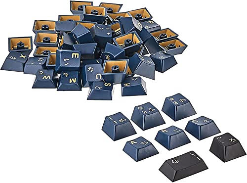 Redsuns Gmk Blue Samurai Custom Mechanical Keyboard Gaijin Alphas Keycap Set - 55-Keys, Doubleshot Abs, Cherry Profile (Blue, Gaijin)