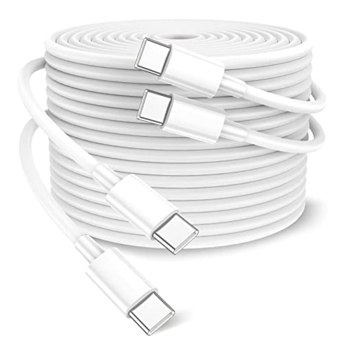 100W Usb C To Usb C Cable 2-Pack 10Ft, Upgraded Fast Charging Usb Type C To Type C Cable, Usb-C Cord Phone Charger Compatible With Iphone 16/15/Samsung/Android/Phone/Pad/Macbook/Pro/Plus/Max Etc.