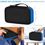 Portable Cable Organizer Case,Travel Pouch With Double-Layer Storage For Cables,Chargers,Earbuds & Phone,Black Blue