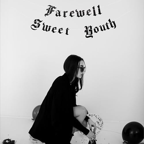 Farewell Sweet Youth Old English Goth Banner, Gothic Blackletter Party Garland, Funeral for My Youth Birthday Garland for 30th 40th 50th Birthday Party Decoration (English Goth Banner)