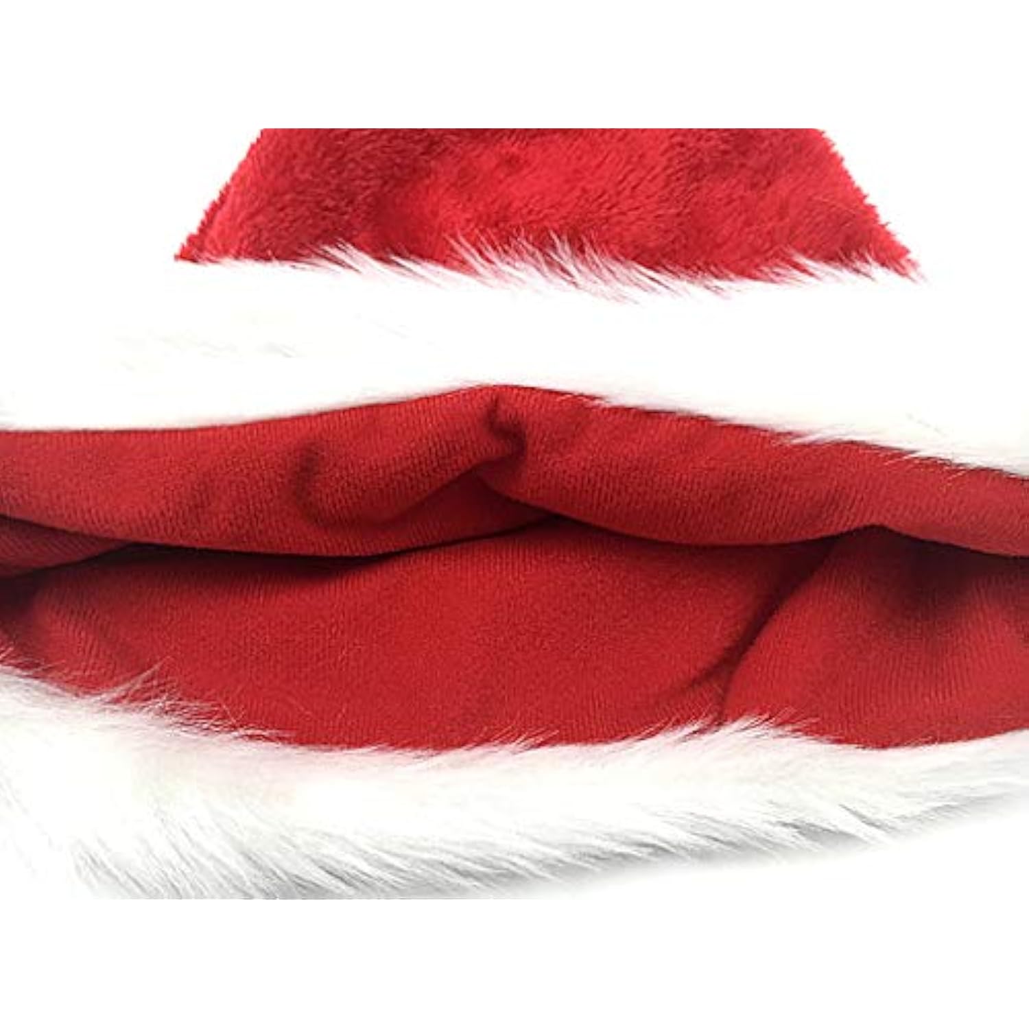 Christmas Santa Hat,Thickened Double-Layered Luxury Plush Adults' Santa Claus Xmas Cap Hat(2Pcs)