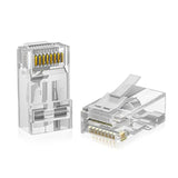 100 Pack Rj45 Cat6 Pass Through Connectors, Ethernet Cable Crimp Connectors Ut