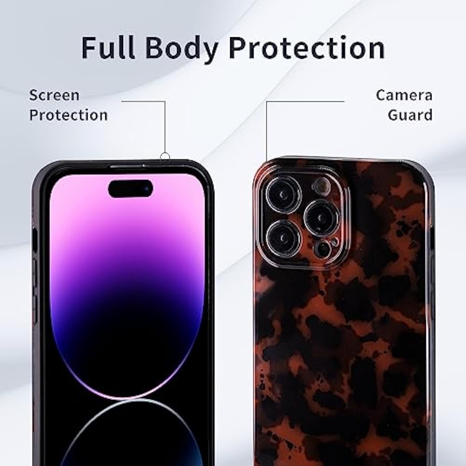 Phone Case For 15 Pro Max, Lightweight Tortoise Shell Tpu Slim Phone Cover For Women, Drop Protection Shockproof Protective Phone Holder (For 15 Pro Max)