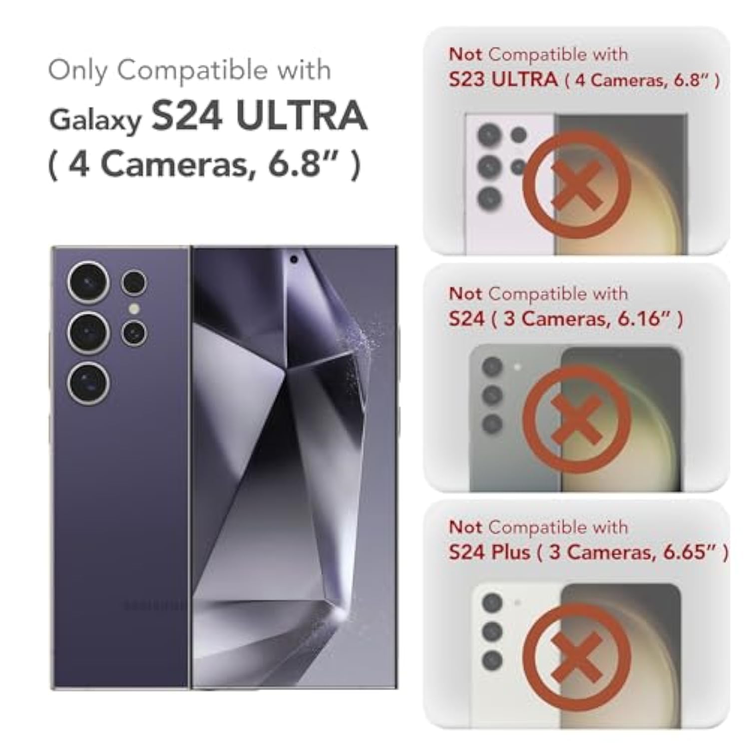 For Samsung Galaxy S24 Ultra Case With Slide Camera Cover+Screen Protector, [ Grade Shockproof] Marble Protective Slim & Tough Phone Case For S24 Ultra 6.8"(Quicksand/Purple)