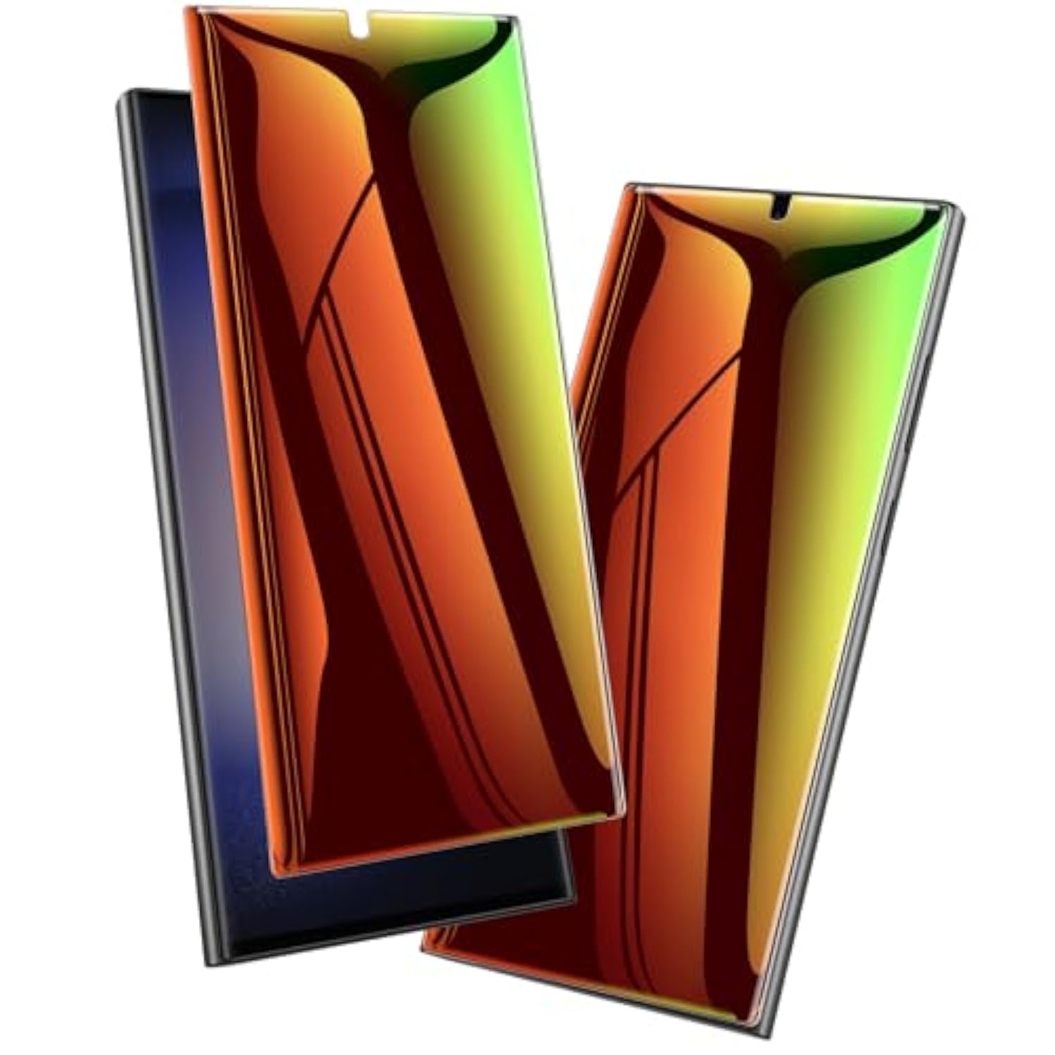 2 Pack For Samsung Galaxy S23 Ultra Privacy Screen Protector, Gradient Colorful Anti-Blue Light Anti-Spy Full Adhesive Flexible Film, Compatible Fingerprint Touch Sensitive 6.8”