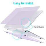 Compatible With Macbook Air 13 Inch Case M1, Macbook Air Case 2021 2020 2019 2018 A2337 A2179 A1932 Touch Id, Plastic Laptop Hard Shell + 2 Keyboard Covers + Screen Protector, Lavender Purple