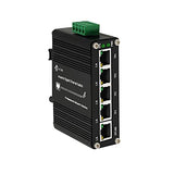 Mini Industrial 5 Ports Gigabit Switch Hardened 5 Port Rj45 10/100/1000Mbps Ethernet Switch Din Rail Mount Ethernet Switch Wall Mounts Included (-40 To 167 ºf) 10Gbps Switching Capacity