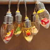 Christmas Led Bulb String Light, Battery Powered (Batteries Not Included), 10 Warm White Light Bulbs, Indoor Holiday Dec