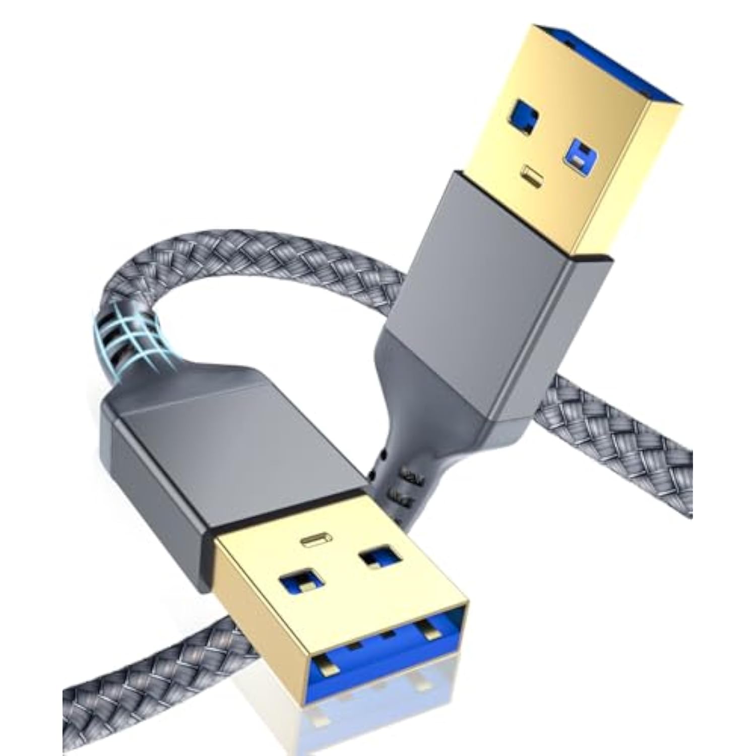 Usb A To Usb A Cable 10 Ft, Usb 3.0 Male To Male Cable,Braided Nylon High-Spee
