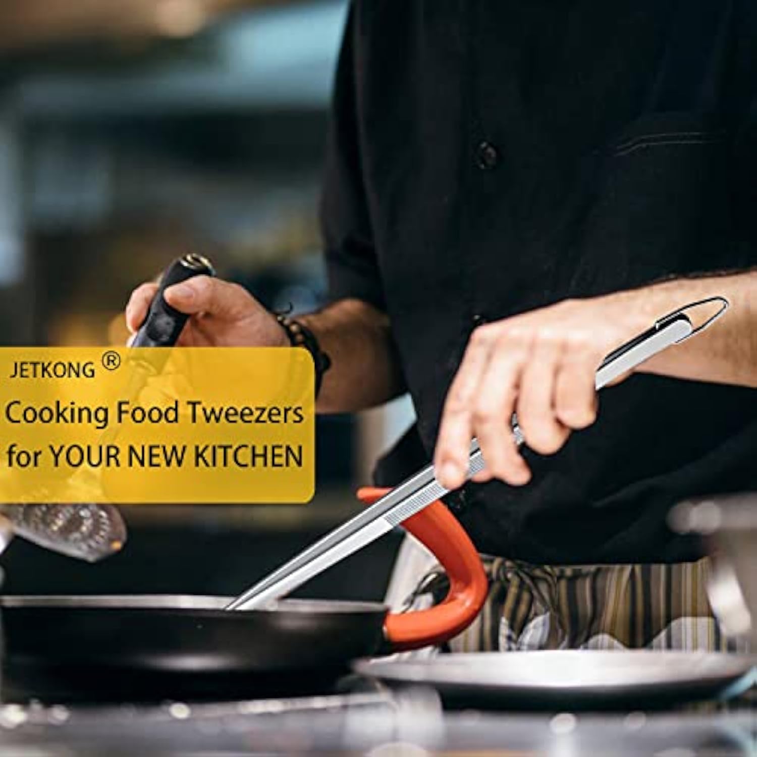 2 Pcs 12-Inch Kitchen Tweezers Fine Tweezer Tongs, Extra-Long Stainless Steel Cooking Tweezers (Silver)