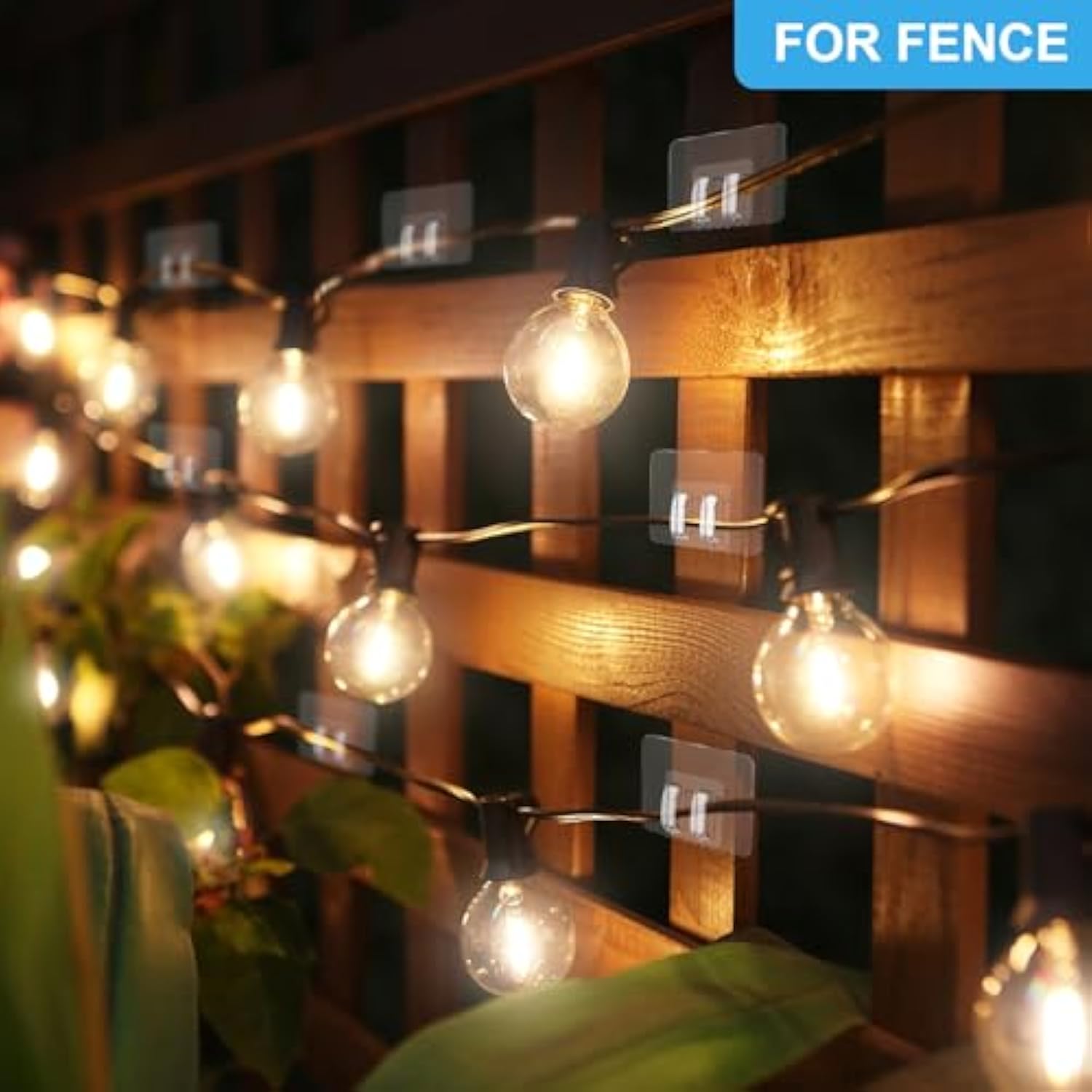 Hooks For Outdoor String Lights,Adhesive Light Clips Hooks For Hanging Christmas Light,Weather Resistant Outside Uv-Resistant Waterproof, No Tools (Clear, 30Pc)