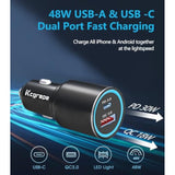 48W Car Charger And Cable For Iphone 16/15 Plus/15 Pro Max/Google Pixel 8/8 Pro/8A 7 7A 6 6A 5 5A/Samsung Galaxy A25 A35 A15 A54 A14 A53 A52/A13 A12/A55 5G,Z Fold 4 5,Super Fast Charging Adapter Plug