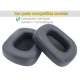 Replacement Ear Pads Compatible With Razer Tiamat 7.1 V2, Protein Leather Memory Foam Ear Cushions, Comfortable Gaming Headset Earpads, Noise Isolation Breathable Ear Pad Cover (Black)