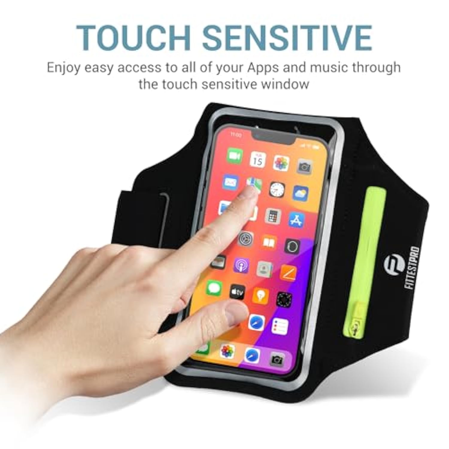 Sports Armband for iPhone & Galaxy - With AirPods Pocket & Key Holder