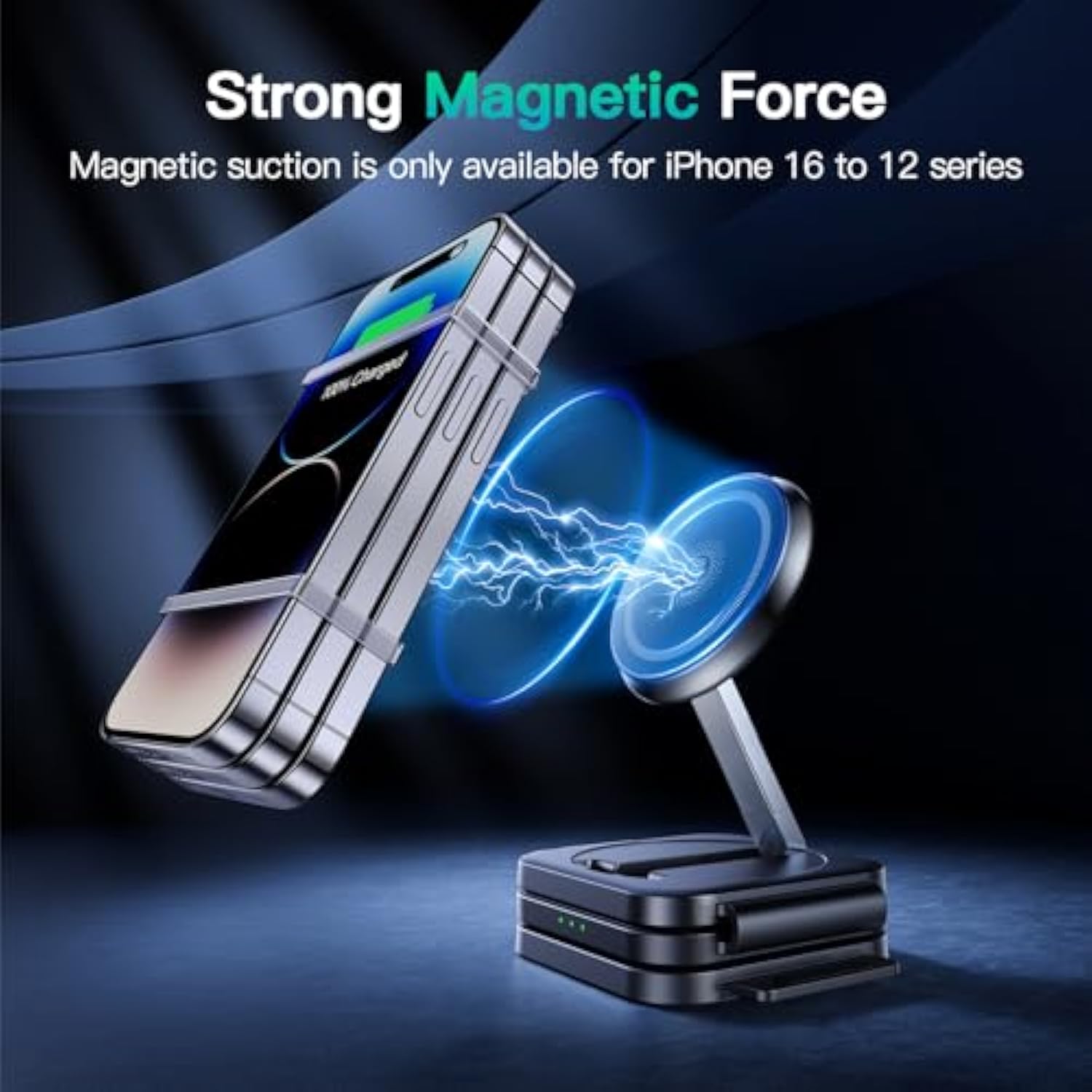 3 In 1 Charging Station For Iphone 16/15/14/13/12 Series, Travel Charger For Multiple Devices For Airpods 4/3/2/Pro,Wireless Charger Magnetic Charging For Apple Watch S10 Series(Black)