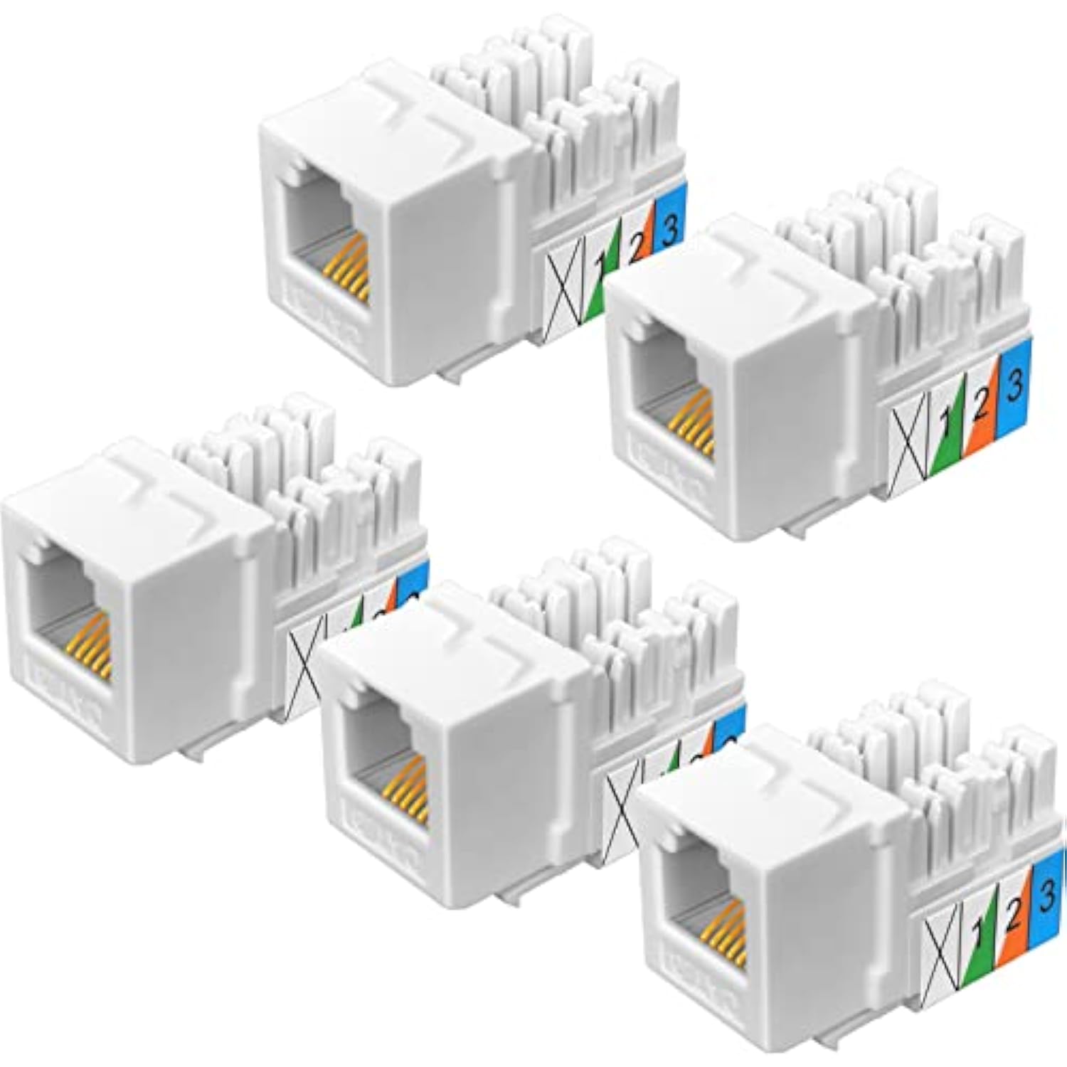 5Pack Cat3 Telephone Keystone Jack Phone Keystone Jack Punch Down Type 110 Idc