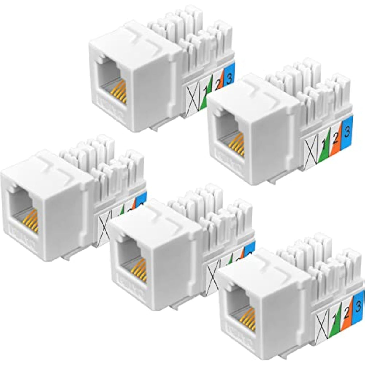 5Pack Cat3 Telephone Keystone Jack Phone Keystone Jack Punch Down Type 110 Idc