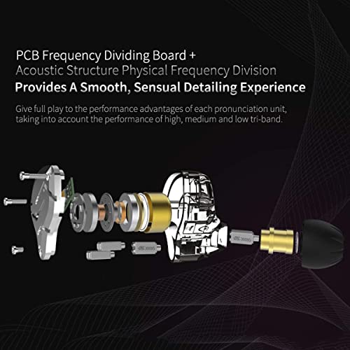 KZ ZS10 Pro Wired Earbuds in Ear Monitor Headphone KZ IEMs for Gaming in-Ear Earphone 4BA+1DD Drivers Metal Earphones with Stainless Steel Faceplate,