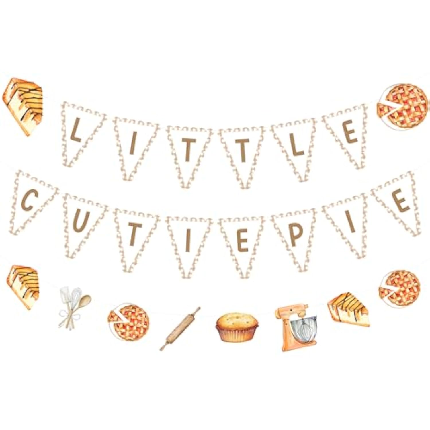Little Cutie Pie Baby Shower Banner & Garland for First Birthday