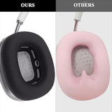 Upgraded Silicone Ear Pads Cover For Airpods Max Headphones Cushions, Ear Cushions Cover For Airpods Max, Sweatproof, Reinforced Fixation, Anti-Sliding, Easily Washable - Black