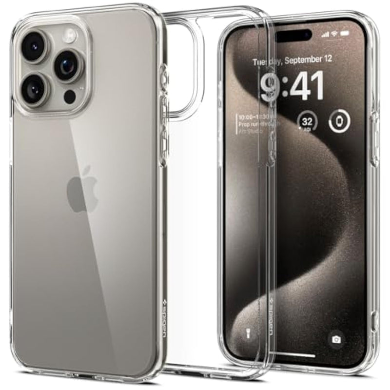 Spigen Ultra Hybrid Designed for iPhone 15 Pro Case (2023) [Anti-Yellowing], [Military-Grade Protection] - Crystal Clear