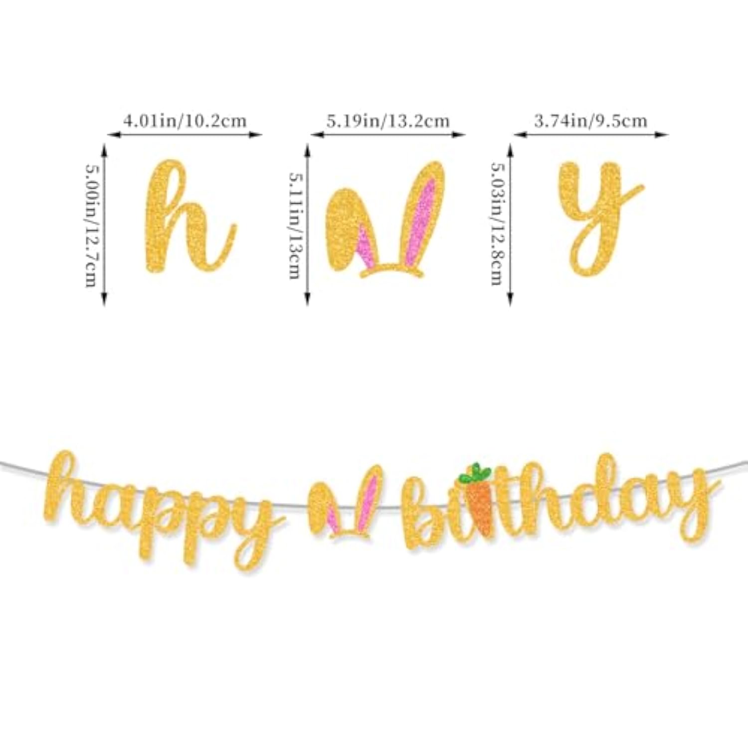 Bunny Birthday Decorations Easter Bday Kit Rabbit Theme Happy Birthday Banner Cake Topper Pink Gold White Latex Balloons For Children Girl 1St 2Nd Bday Happy Easter Festival