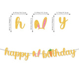 Bunny Birthday Decorations Easter Bday Kit Rabbit Theme Happy Birthday Banner Cake Topper Pink Gold White Latex Balloons For Children Girl 1St 2Nd Bday Happy Easter Festival