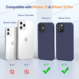 Compatible With 12 Case And 12 Pro Case, Liquid Silicone Gel Rubber Full Body Protection Shockproof Drop Protection Phone Case For 12/12 Pro 6.1 Inch(Navy Blue)