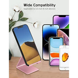 Phone Stand, Aluminum Phone Holder For Iphone 16 15 14 13 12 11 X 8 7 6 Plus 5, Samsung, Huawei, Suitable For All Smartphones, Adding A Touch Of Style To Your Office Decor, Rose Gold
