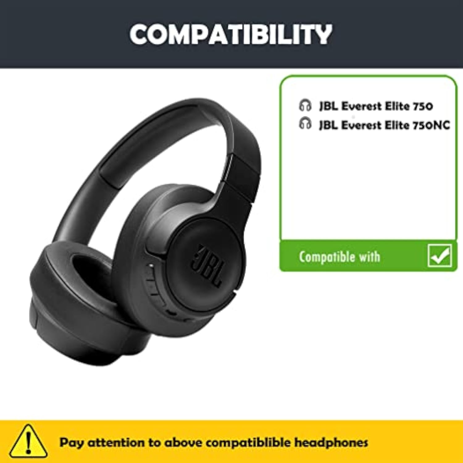 Professional Headphone Earpads Replacement Ear Pads Compatible With Jbl Everest Elite 750 750Nc Over-Ear Wireless Bluetooth Headphone