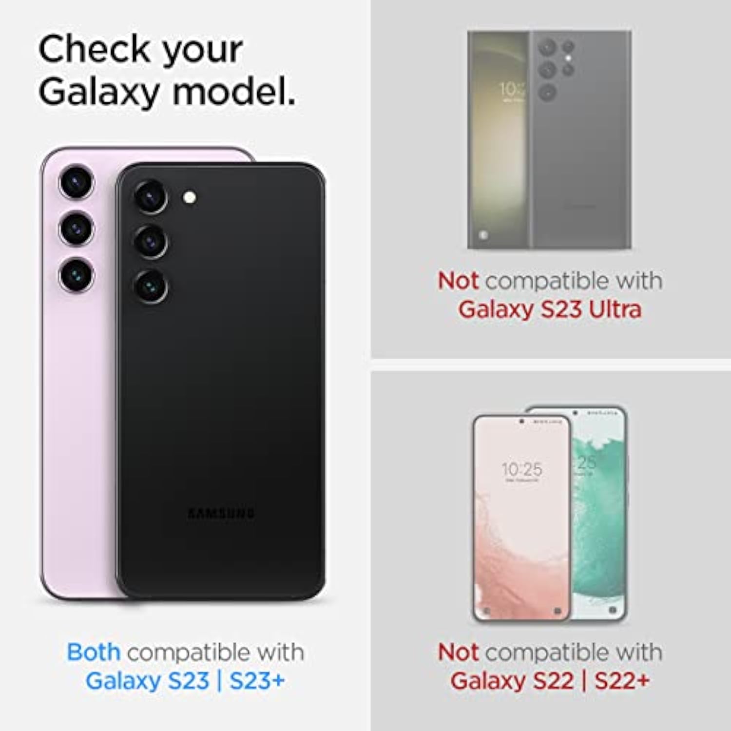 Spigen Camera Lens Screen Protector [Glas.tR EZ Fit Optik Pro] Designed for Galaxy S23 / Galaxy S23 Plus [2 Pack] - Black