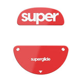 Superglide2 - New Controllable Speed Textured Surface Smoothest Mouse Feet/Glides Made With Ultra Strong Glass Smooth And Durable Sole For Endgamegear Xm2-We [Red]