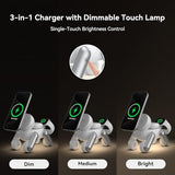 3 in 1 Charging Station for  Devices, Magnetic Wireless Fast Charger Stand Compatible with MagSafe for iPhone 17/16/15/14/13/12/Air Series,