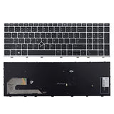 Replacement Keyboard Compatible With Hp Elitebook 755 G5 850 G5 855 G5 750 G6 850 G6.Zbook 15U G5 Zbook 15U G6 (Not For Zbook 15 G5) With Pointer Silver Frame (No Backlight)