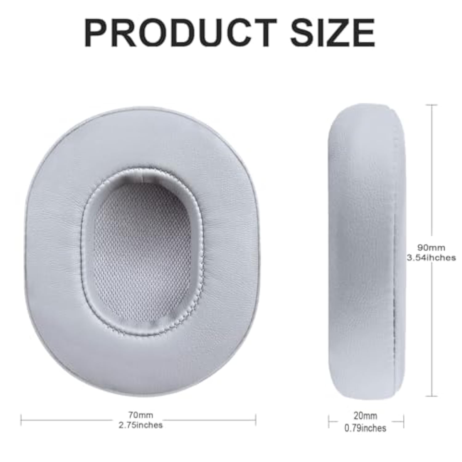 Replacement Ear Pads For Skullcandy Venue Wireless Anc, Headphones Ear Cushions Covers For Skullcandy Crusher Wireless/Evo/Hesh Anc/Evo/Crusher Anc Headset Accessories Ear Cups-Black. (Light Gray)