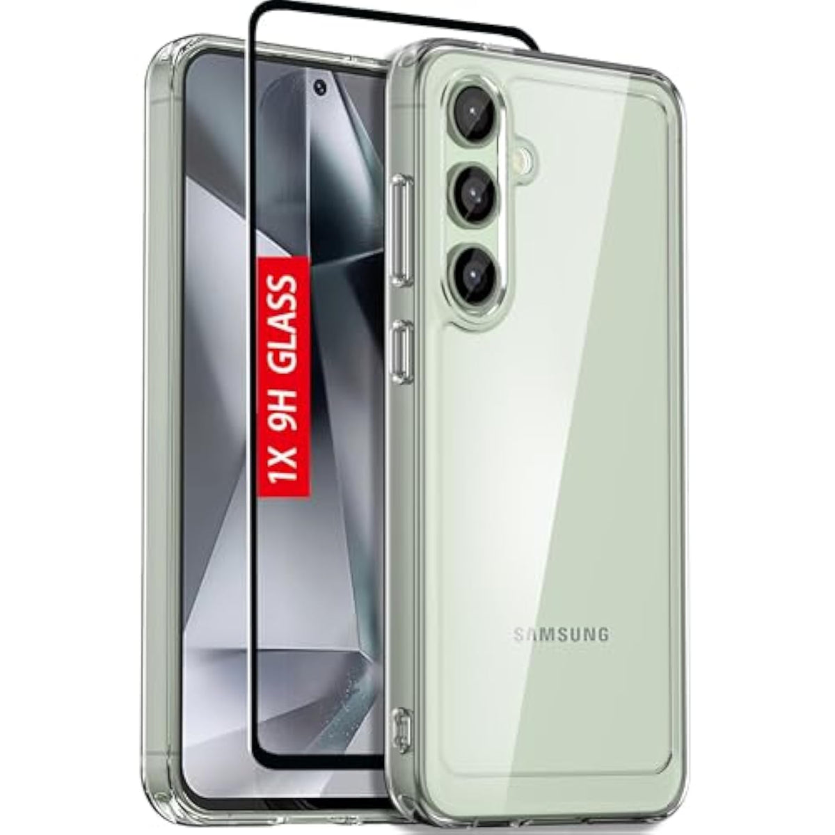 For Samsung Galaxy S24-Fe Case: Military-Grade Shockproof Phone Cover With Tempered Glass Screen Protector, Anti-Scratch & Reinforced Bumpers - Crystal Clear