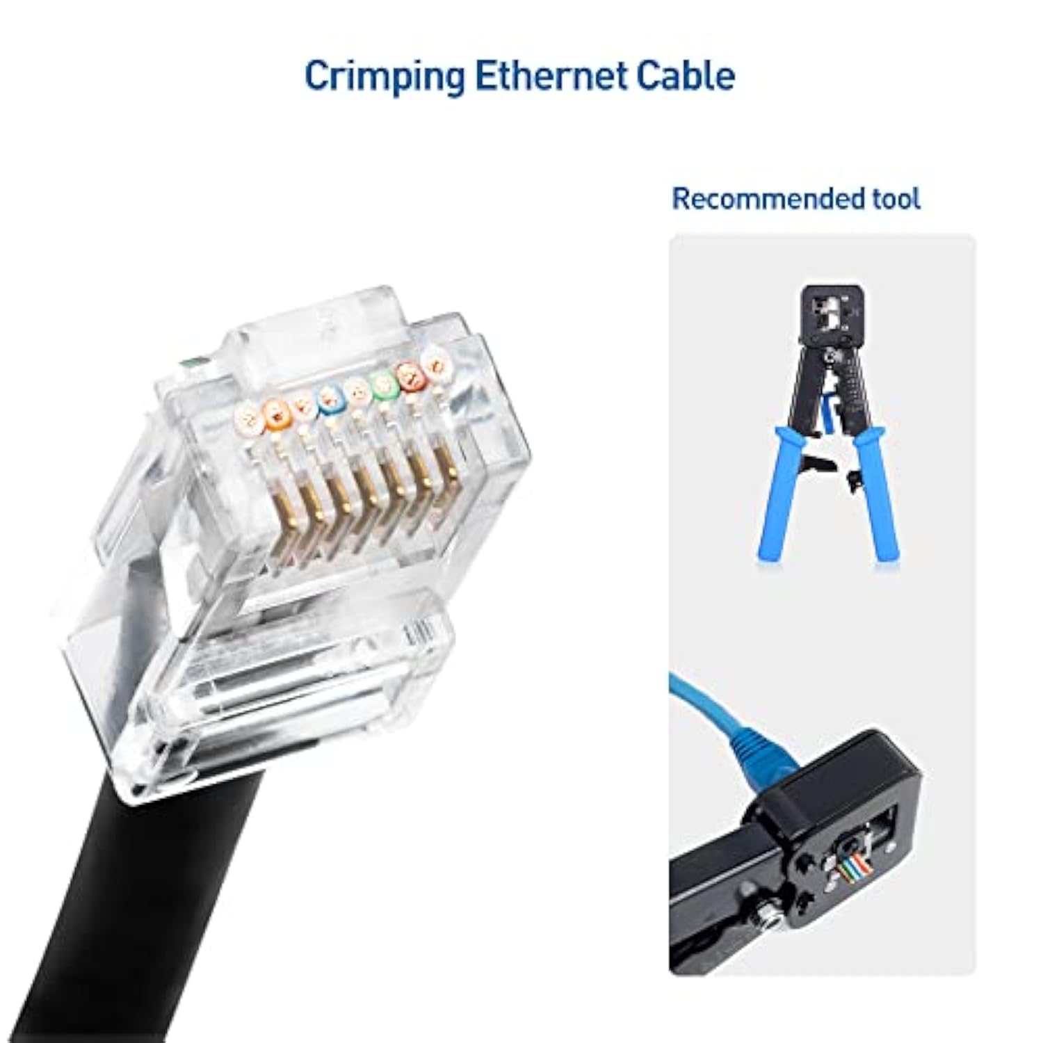 Cable Matters 50-Pack Cat 6 Pass Through RJ45 Connectors for Solid or Stranded